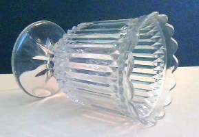 EAPG Spooner Ribs & Diamonds Scalloped Rim Clear Glass  