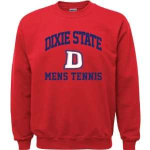  Dixie State Red Storm Red Youth Mens Tennis Arch Crewneck 