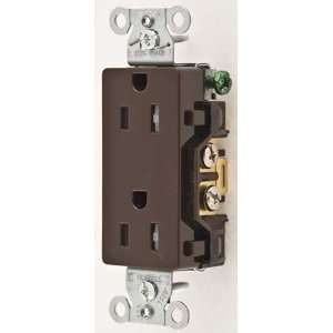    KELLEMS DR15TR Receptacle,Tamper Res,5 15R,BR,Sp