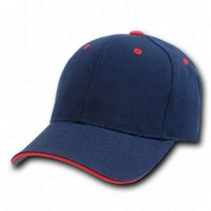  NEW SANDWICH VISOR BASEBALL Navy/Red HAT CAP HATS 