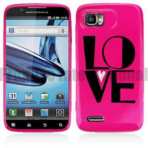 Hot Pink Love Hard Case Cover For Motorola Atrix 2 AT&T MB865  