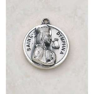  Sterling Silver St. Dymphna with 18 Chain. Jewelry