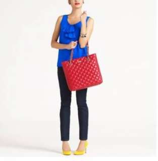 NWT $445 Kate Spade New York Gold Coast Sierra Quilted Tote Scarlet 