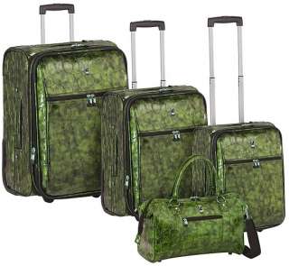 Heys Travel Concepts METALLIC CROCO Luggage Set GREEN 806126024308 