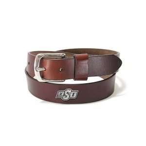   Oklahoma State Cowboys Brown Oil Tan Leather Belt