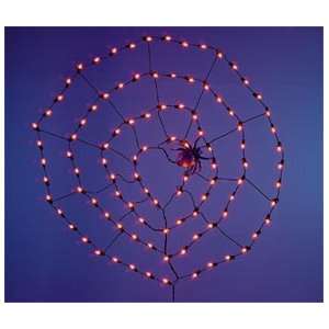  Lighted Spider Web and Spider   spiderweb halloween lights 