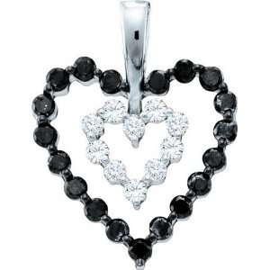  The Heart Of Hearts Diamond Pendant .68CT Rich Black Outline 