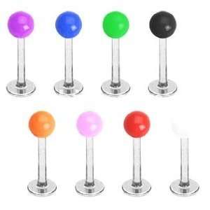   Colorz™ 8 Solid Bright UV Ball Labret Monroe Lip chin Cheek Ring 16g