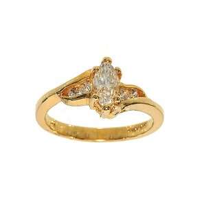   Fashion Ring with Offset Sides that are Channel Set Size 5 Jewelry