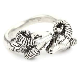   Ram Collection Sterling Double Headed Band Ring, Size 7 Jewelry
