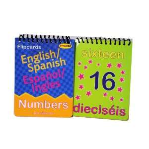  2 Spanish English Flipcard Books Numbers Flash Learning 