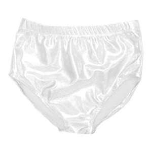   Metallic Cheerleader Spandex Brief METALLIC WHITE YOUTH MEDIUM