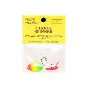   Lures 2 Hook Col. #4 Spinner Orange Chartreuse Black