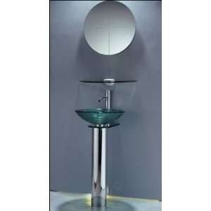  Pedestal Style Bathroom Vanity Glass Sink Basin Set