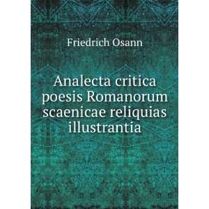   Romanorum scaenicae reliquias illustrantia Friedrich Osann Books