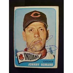  Johnny Romano Cleveland Indians #17 1965 Topps Autographed 