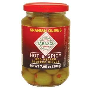 TABASCO Stuffed Spicy Spanish Olives   7.5 oz. jar  