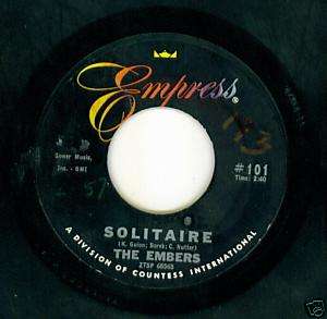 The Embers Doowop 45 Solitaire on Empress Label  