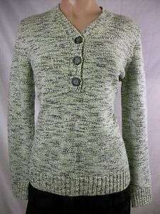 New Womens KAREN SCOTT Green Marled Pullover Sweater L  