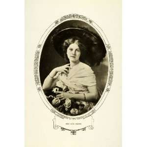  1908 Print Silent Film Actress Hazel Neason Portrait Edwardian Hat 