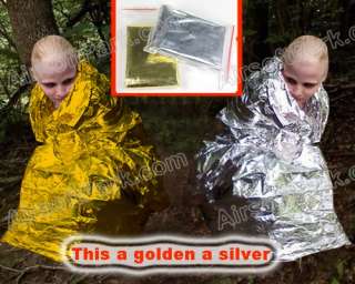 Emergency Rescue Solar Thermal Space Mylar Blanket Gold & Silver 