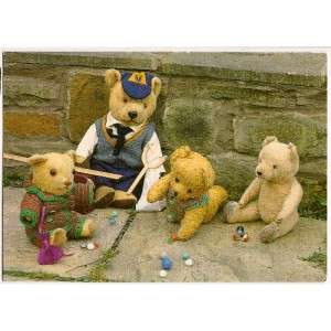Vintage Postcard Teddy Bears Marble Championship  