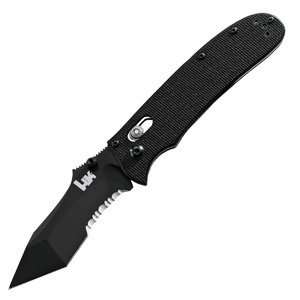 Heckler & Koch Knives 14255SBT Part Serrated Black Coated Tanto Point 