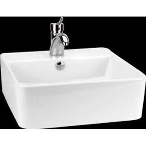   White Vitreous China, Square Sink Bathroom London White Vessel Sink
