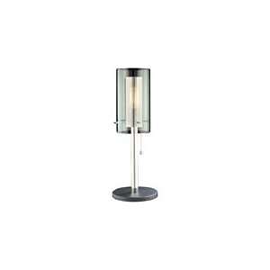 Sonneman   4392.57  Zylinder Table Lamp Satin Black w/Polished Chrome