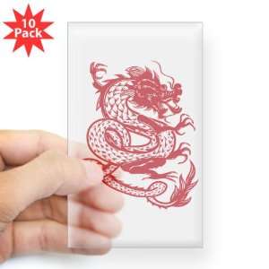   Sticker Clear (Rectangle 10Pk) Chinese Dancing Dragon 