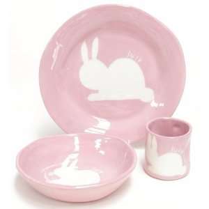 personalized silhouette bunny dish (set options available)