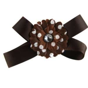    Genuine LexaLou Chocolate Brown with Daisy Flower Hair Bow Beauty