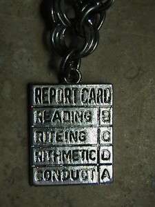 Vintage Sterling Silver Report Card School Charm 3 Rs Reading Riteing 