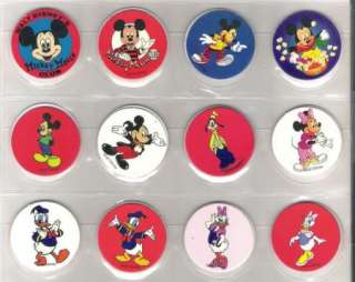 40 Disney Pogs Mickey Mouse Donald Duck Snow White Pinocchio  