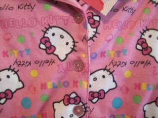   Girls 2 Piece HELLO KITTY Soft Pink Flannel Pajamas, Sz 4, 10  