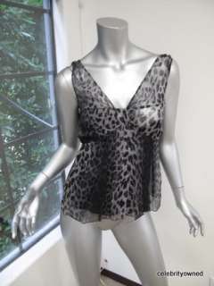 NWT Moschino Cheap & Chic Gray Leopard Blouse 40 $560  