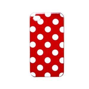  Polka Dots Red Soft TPU Gel Case Cover Skin for iPhone 4 