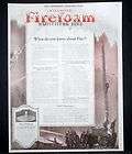 1920 OLD MAGAZINE PRINT AD, FOAMITE FIREFOAM, SMOTHERS FIRE ART