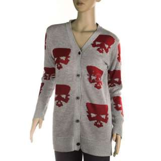 Womens Lovely Skull Knitwear Long Sweaters Cardigans Buttons Top S M 