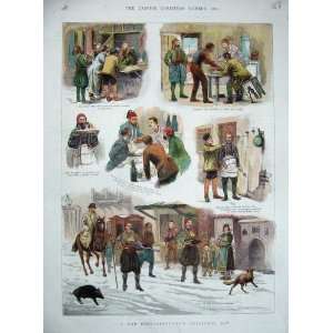  1881 War CorrespondentS Christmas Day Colour Print