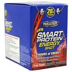 Muscletech Smart Protein Energy Shot 20g Fruit Punch 6/case  
