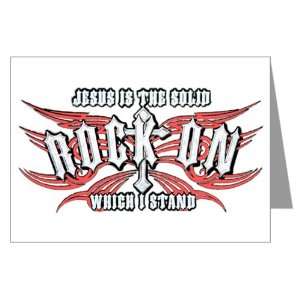  Greeting Cards (10 Pack) Jesus Is The Rock On Which I 