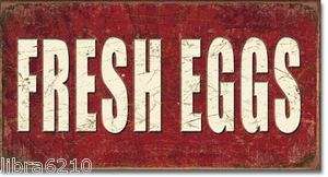 FRESH EGGS Chicken Rooster Poultry Country Tin Metal Sign  