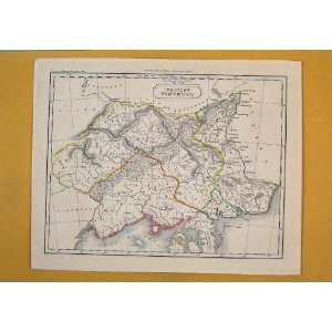  Germany Italy France Geographical Map Maps Print C1850 