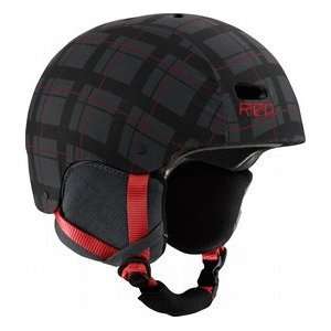  Red Trace Snowboard Helmet Plaid Print