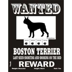  Boston Terrier Wanted Sign Patio, Lawn & Garden