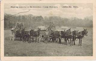   Hauling Ordinance Camp Sherman Chillicothe OH Mule Wagons  