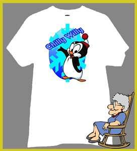 CHILLY WILLY T Shirt HAPPY PENGUIN IN HIS SNOWFLAKE  