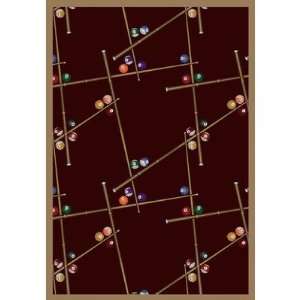  Joy Carpets 1510x 03 Snookered© Burgundy Rug Size 54 x 
