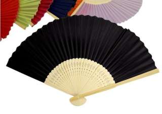 50 pcs Asian Silk Fabric Folding Hand FANS Wedding Favors Wholesale 